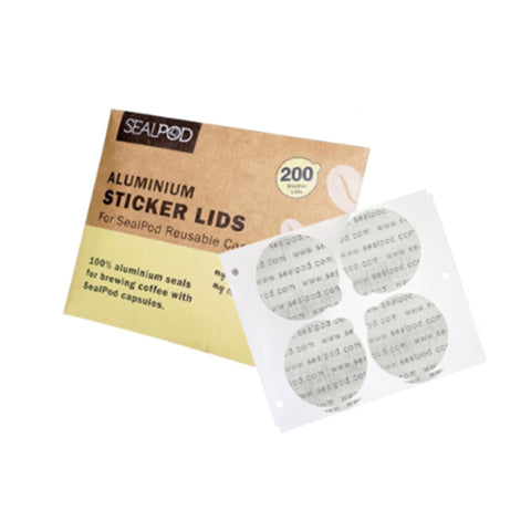 Sealpod Aluminum Sticker Lids - 200 Pack (for Nespresso)