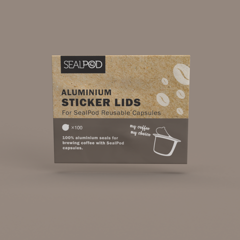 Sealpod Aluminum Sticker Lids - 100 Pack (for Nespresso)